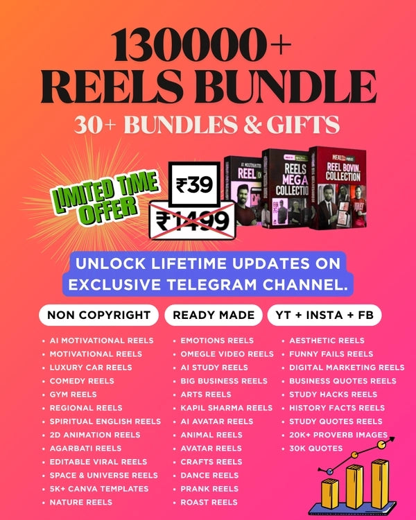 Mega Reels Bundle Pack & 1000+ Digital Product Bundle.